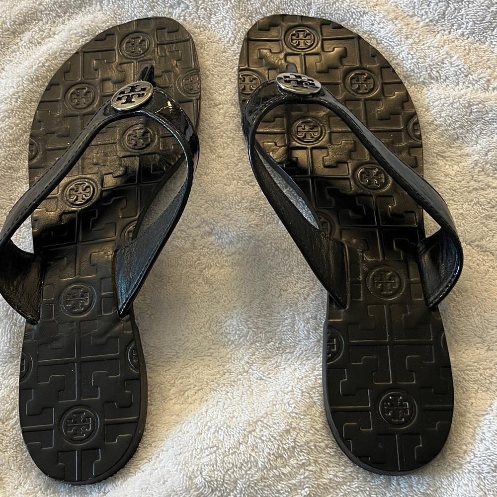 Tory Burch Black Logo Sandals